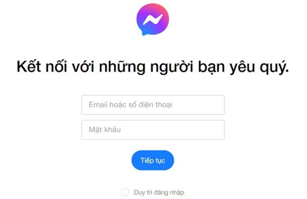 Đăng nhập sử dụng Messenger
