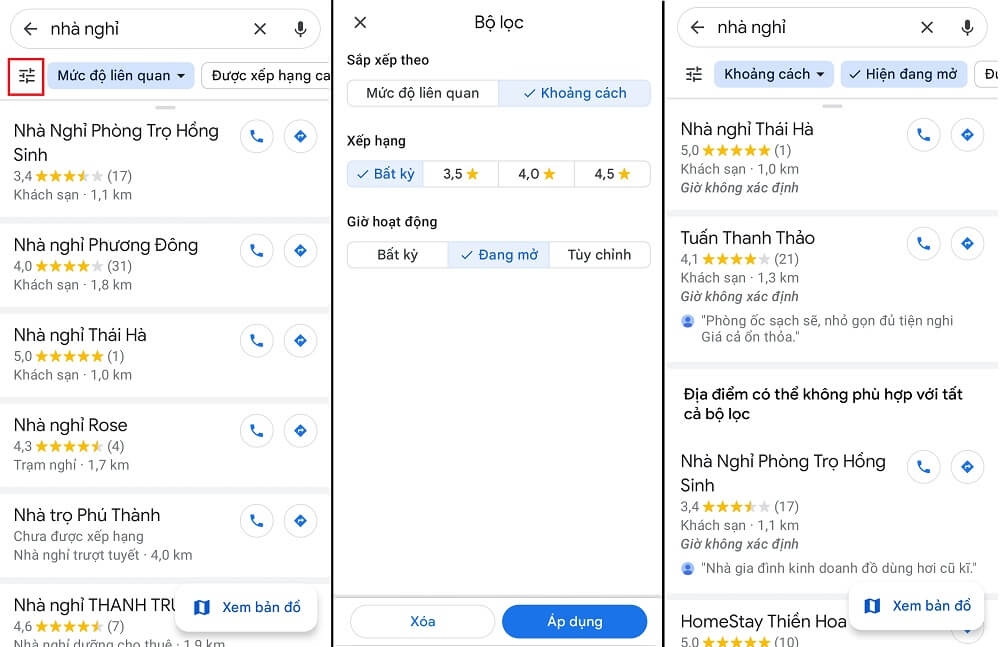 Cách tìm nhà nghỉ gần đây bằng Google Map (ảnh 2)