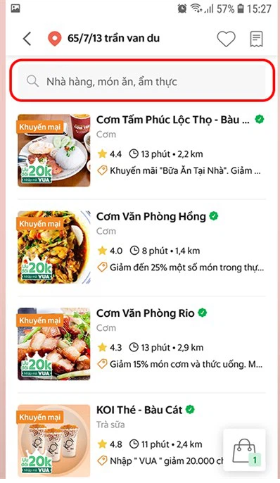 Tìm quán ăn gần nhất với ứng dụng Grab (ảnh 2)