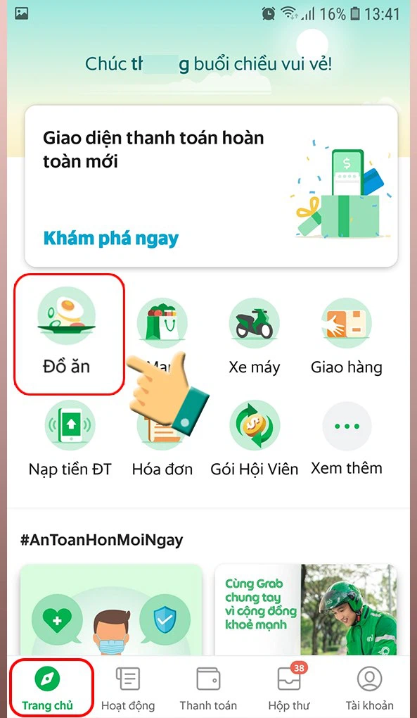 Tìm quán ăn gần nhất với ứng dụng Grab