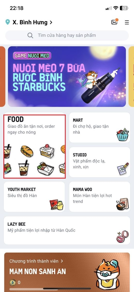 Cách tìm quán cà phê gần đây bằng Baemin