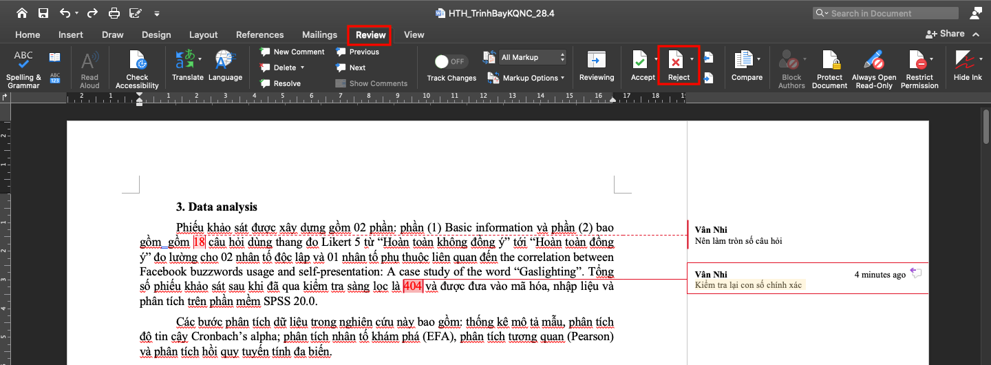 Cách xóa comment trong Word (6)