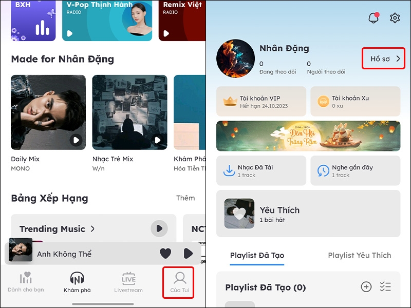 Cách thay đổi hình nền trên ứng dụng Nhaccuatui - hình 1