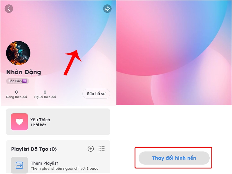 Cách thay đổi hình nền trên ứng dụng Nhaccuatui - hình 2