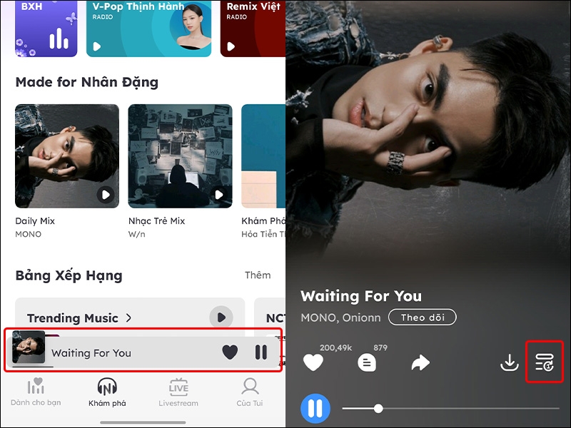 Cách hẹn giờ tắt nhạc trên ứng dụng Nhaccuatui - hình 1