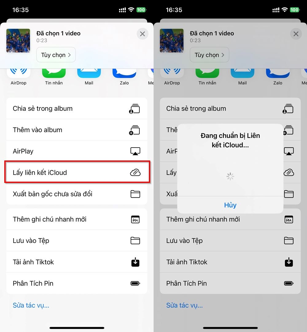 Cách gửi video dung lượng lớn trên iPhone 3