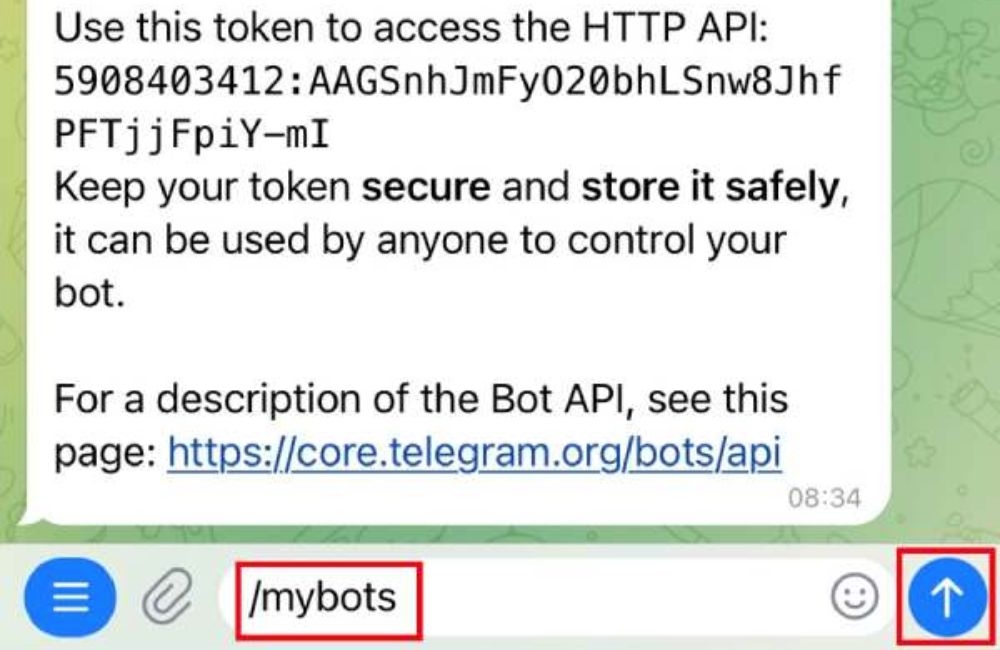 gõ lệnh /mybots