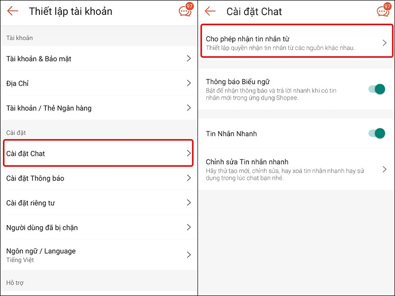Cách chặn tin nhắn từ trang chủ Shop/trang cá nhân trên Shopee - hình 3