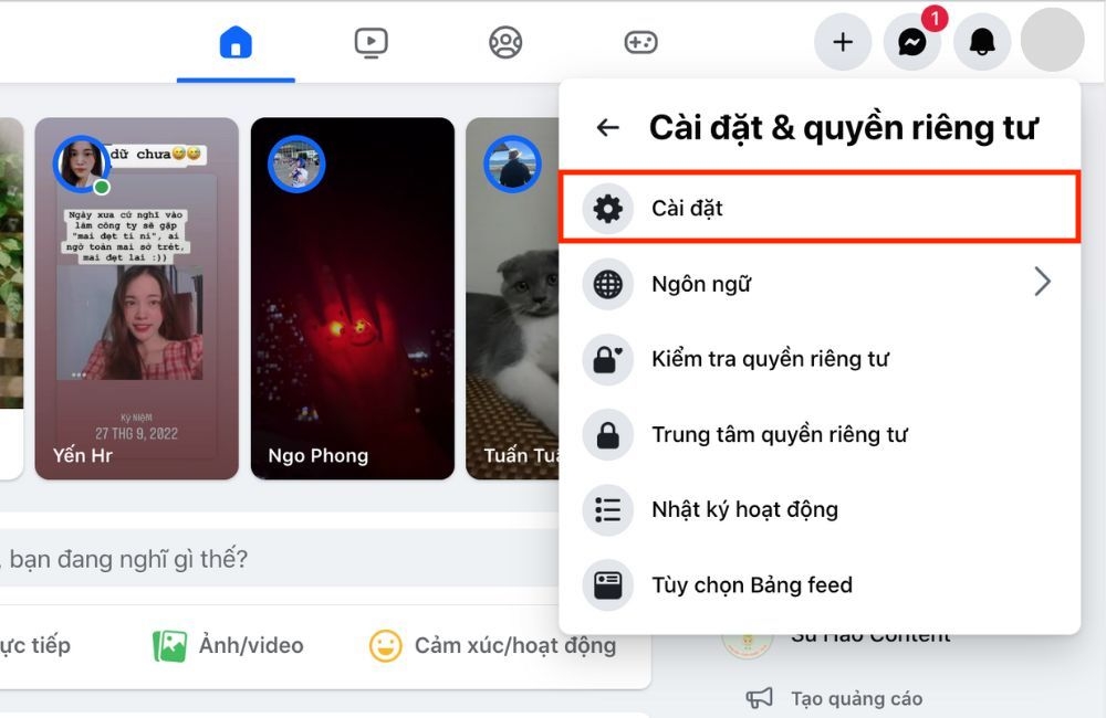 Cài đặt & quyền riêng tư