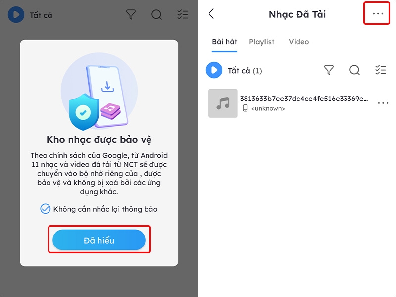 Cách cập nhật nhạc đã tải vào ứng dụng Nhaccuatui - hình 2
