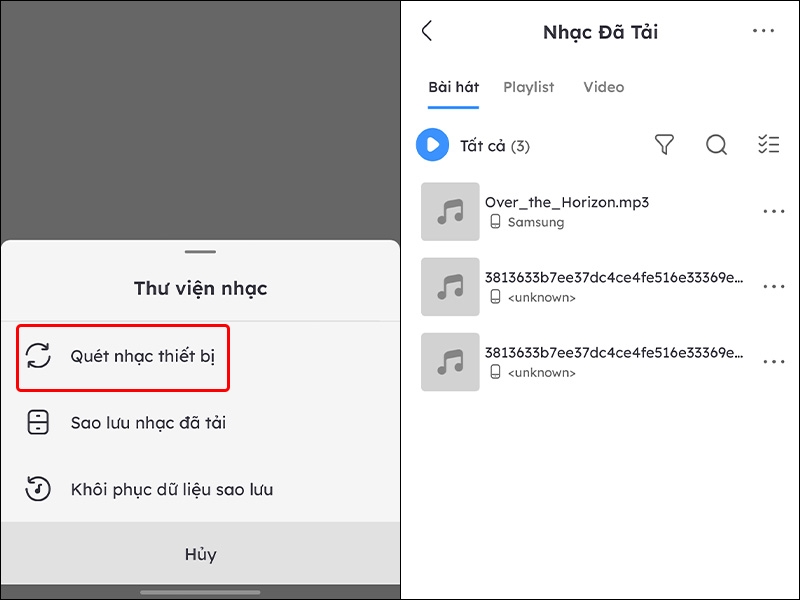 Cách cập nhật nhạc đã tải vào ứng dụng Nhaccuatui - hình 3