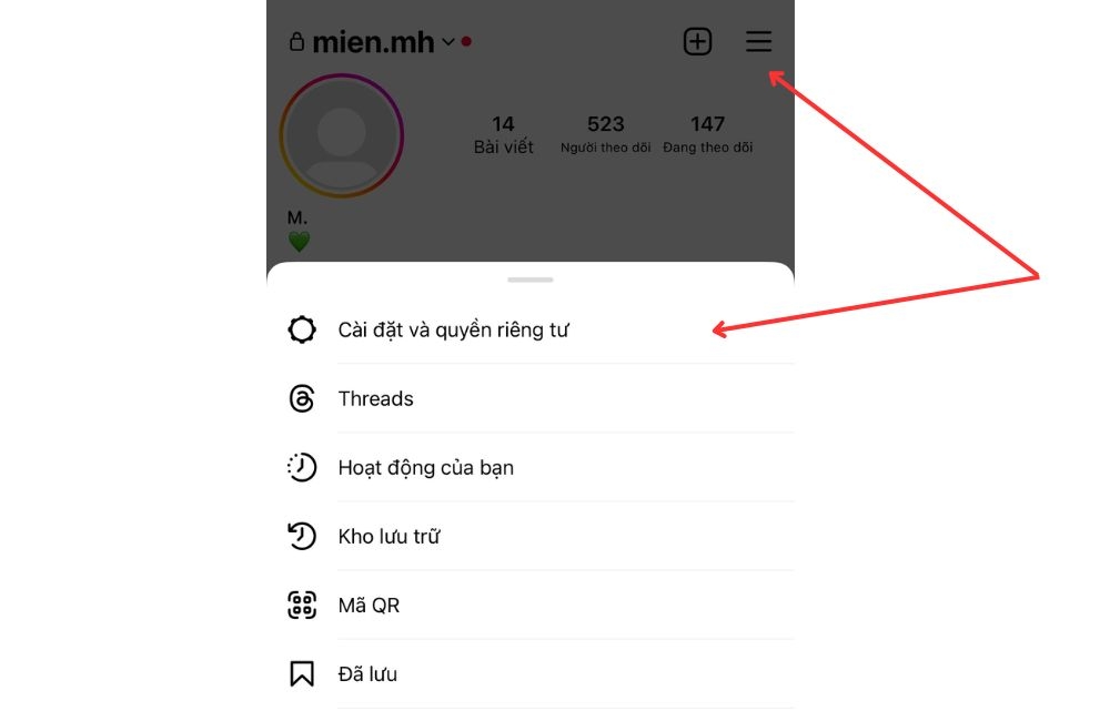 Cài đặt và quyền riêng tư trên Instagram