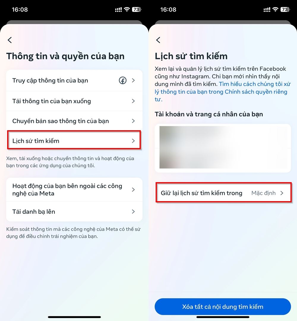 Cách xóa lịch sử tìm kiếm tự động trên Facebook cực dễ 3