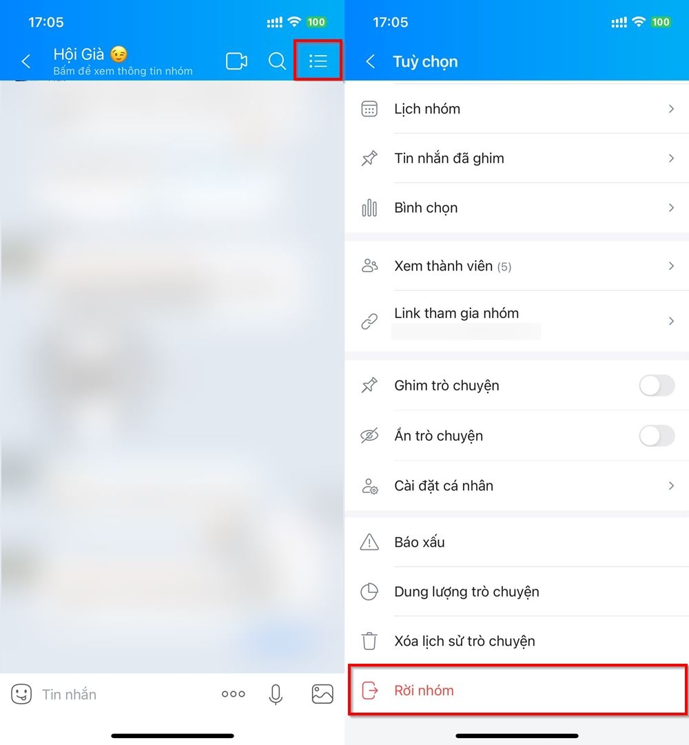 Cách rời khỏi nhóm Zalo trong im lặng 2