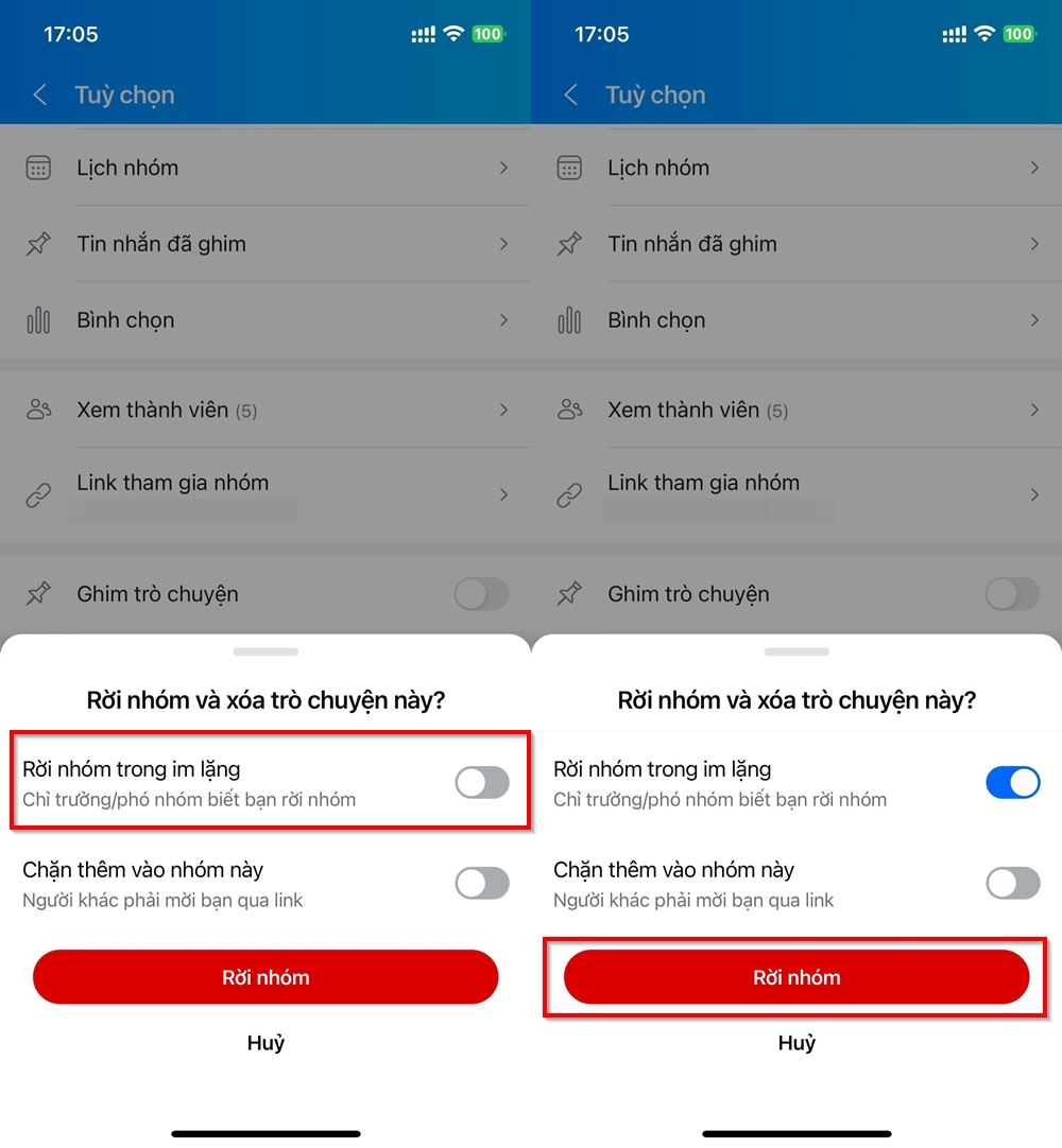 Cách rời khỏi nhóm Zalo trong im lặng 3