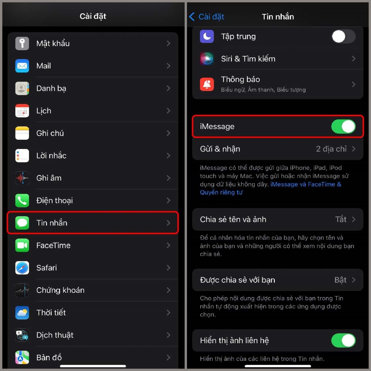 kích hoạt iMessage 3