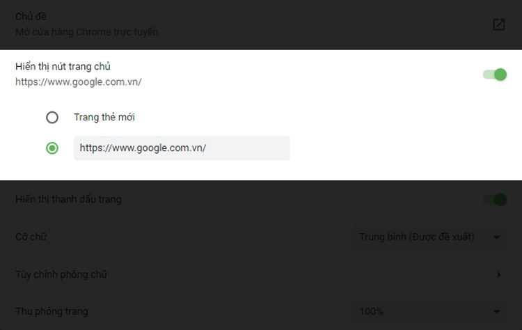 Cách đặt Google làm trang chủ với trình duyệt Cốc Cốc 3