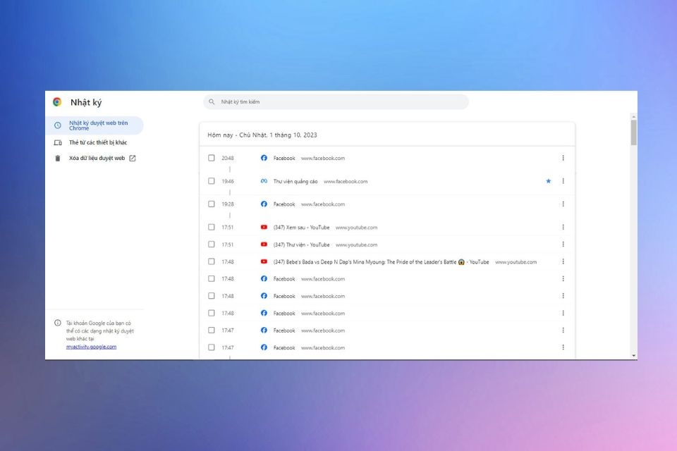 Lịch sử xem gần đây 5