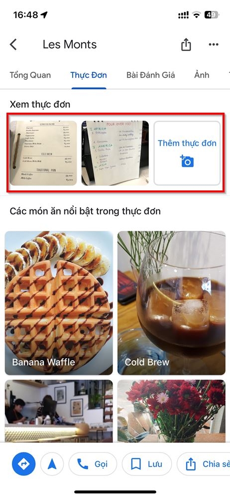 Cách xem thực đơn quán ăn trên Google Maps&nbsp;2