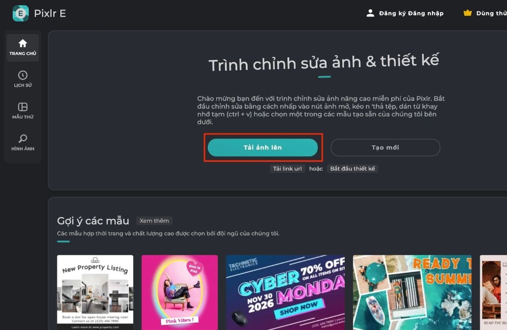 Tải ảnh lên Online Lightroom