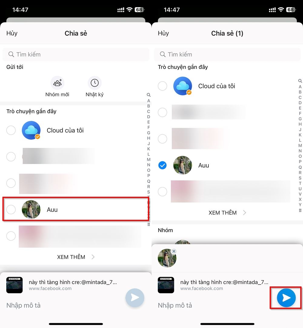Cách chia sẻ video Reels Facebook qua Zalo 3