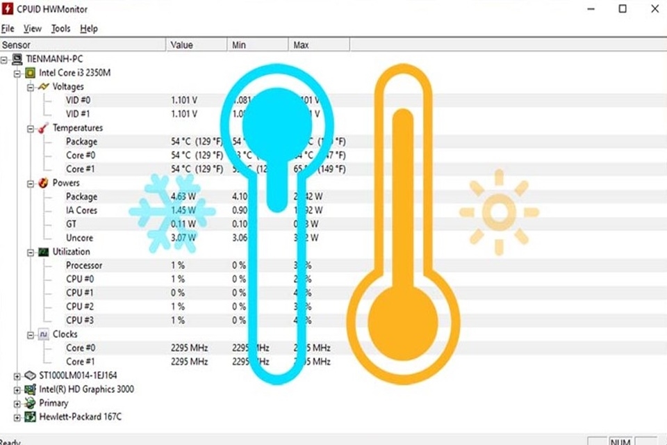 kiểm tra nhiệt độ GPU khắc phục màn hình bị ám hồng