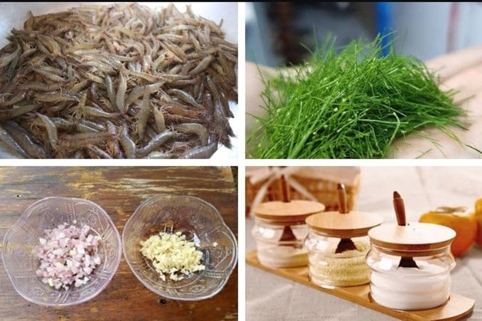 Nguyên liệu làm món tôm rang chuẩn vị miền bắc