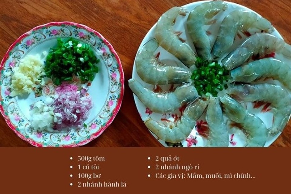 Nguyên liệu làm món tôm rang tỏi