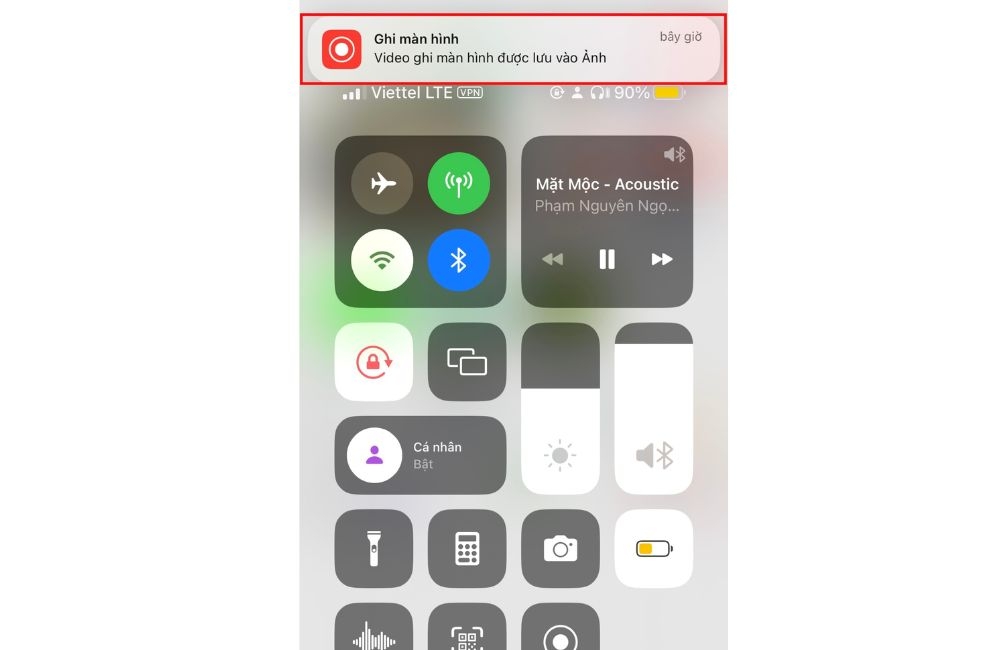Video ghi màn hình lưu vào Ảnh