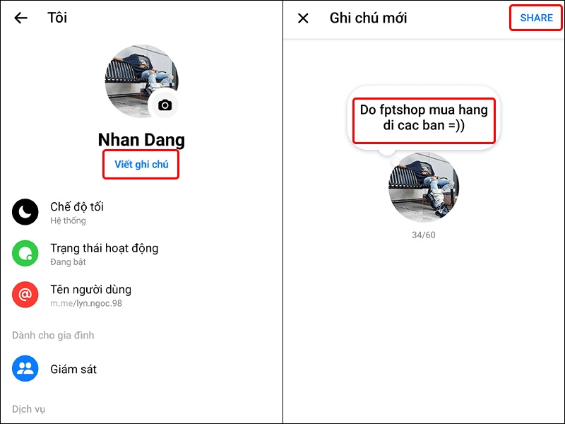 Tính năng ghi chú trong Messenger - hình 2