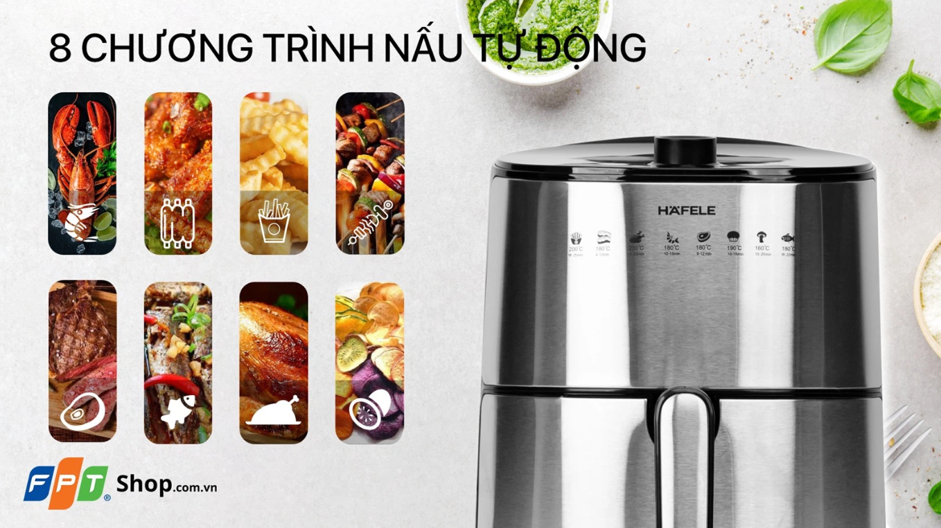 So sánh nồi chiên không dầu Hafele và Bosch 769