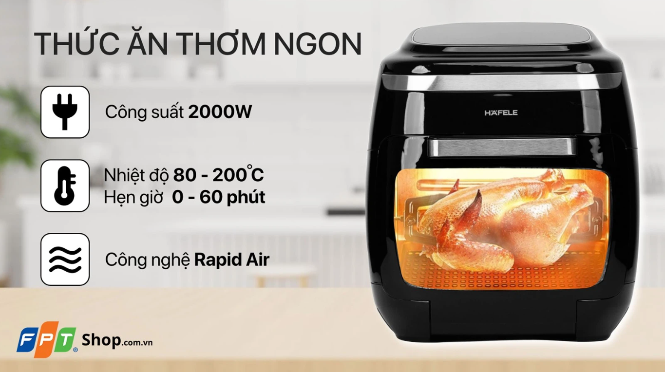 So sánh nồi chiên không dầu Hafele và Bosch 5
