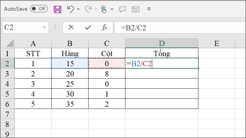 Cách khắc phục lỗi&nbsp;#DIV/0! - hình 2