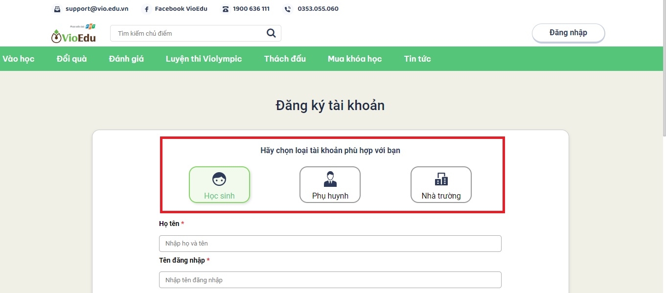 cách đăng nhập VioEdu 2