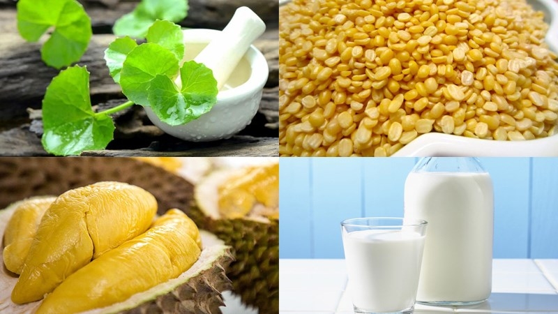 Nguyên liệu cần thiết của món rau má đậu xanh sầu riêng