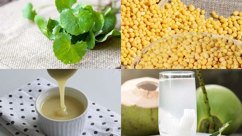 Nguyên liệu cần thiết của món rau má đậu xanh sữa dừa