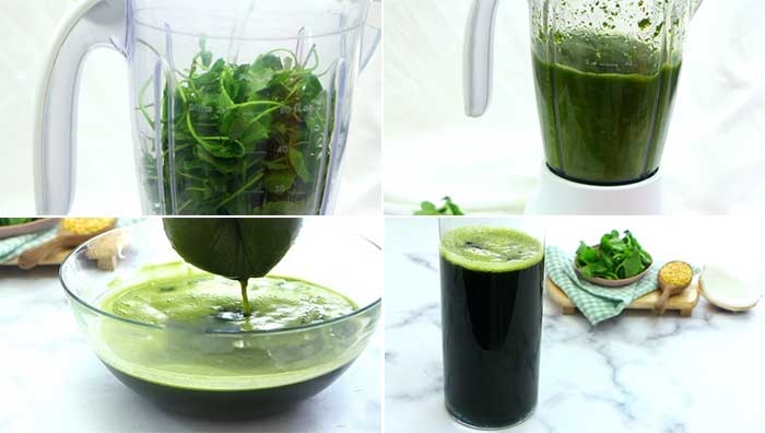 Xay rau má và lọc qua rây