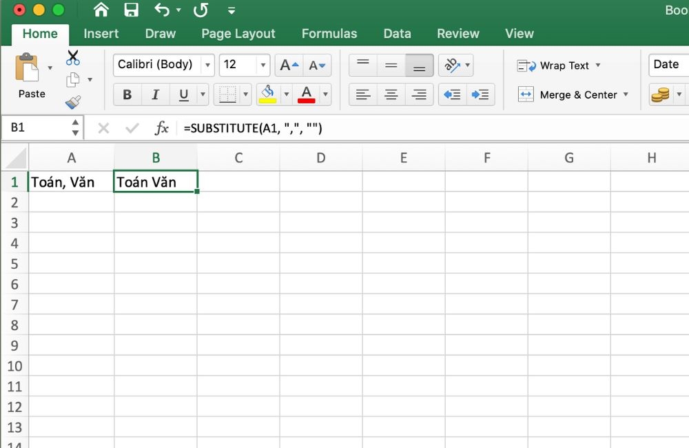 Trừ ký tự Excel