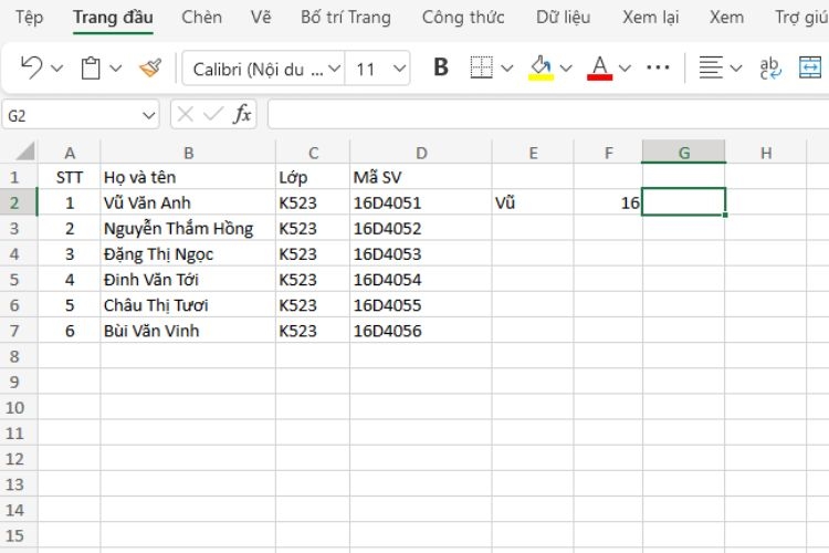 Kết hợp hàm LEFT với hàm LEN - Bước 1