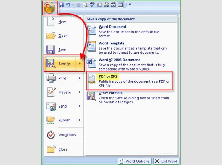Tất tần tật cách chuyển Word sang PDF (4)