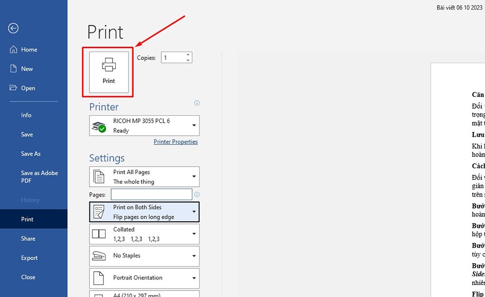 In 2 mặt trong Word - Ảnh 10