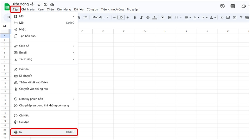 Xóa dòng kẻ trong Google Sheet - hình 6