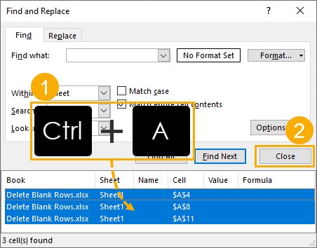 Tips to delete blank rows in Excel quickly and safely (11)