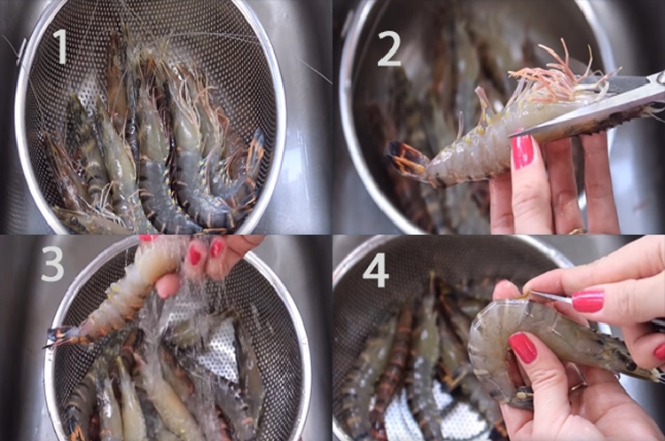 Sơ chế tôm