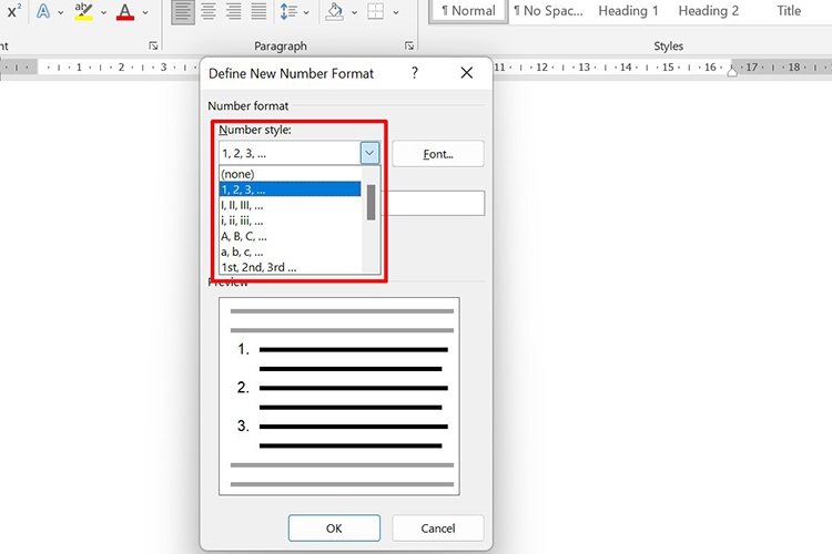 Summary of 3 fastest and simplest ways to number in Word 2023 (Image 4)