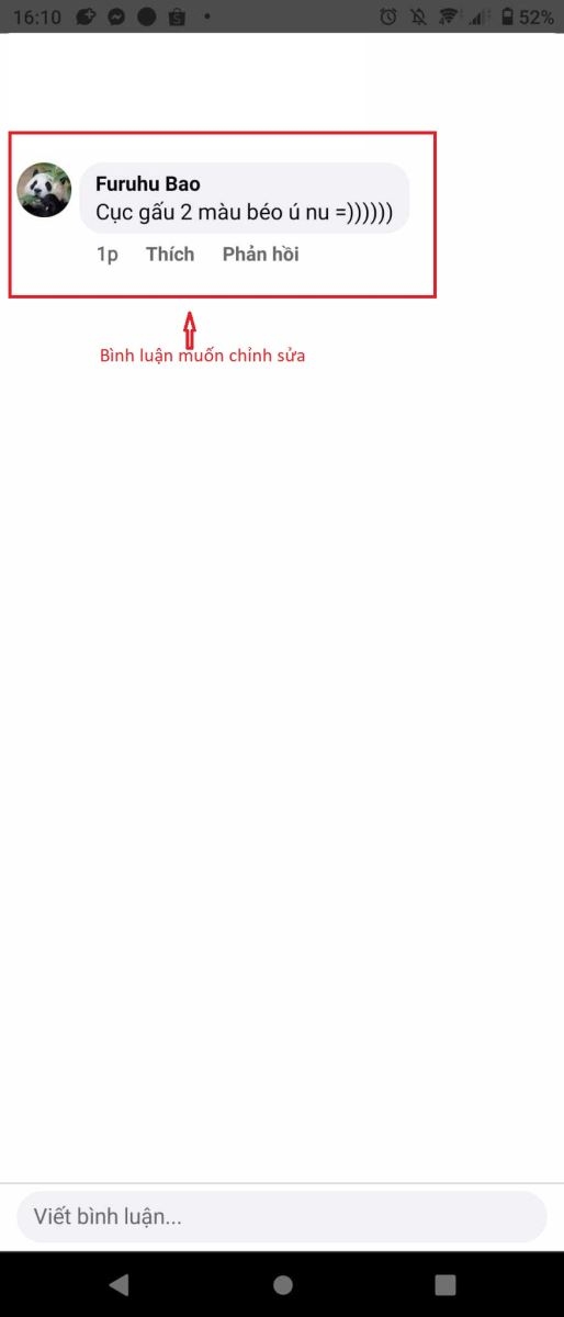 Cách chỉnh sửa bình luận trên Facebook bằng điện thoại (Bước 1)