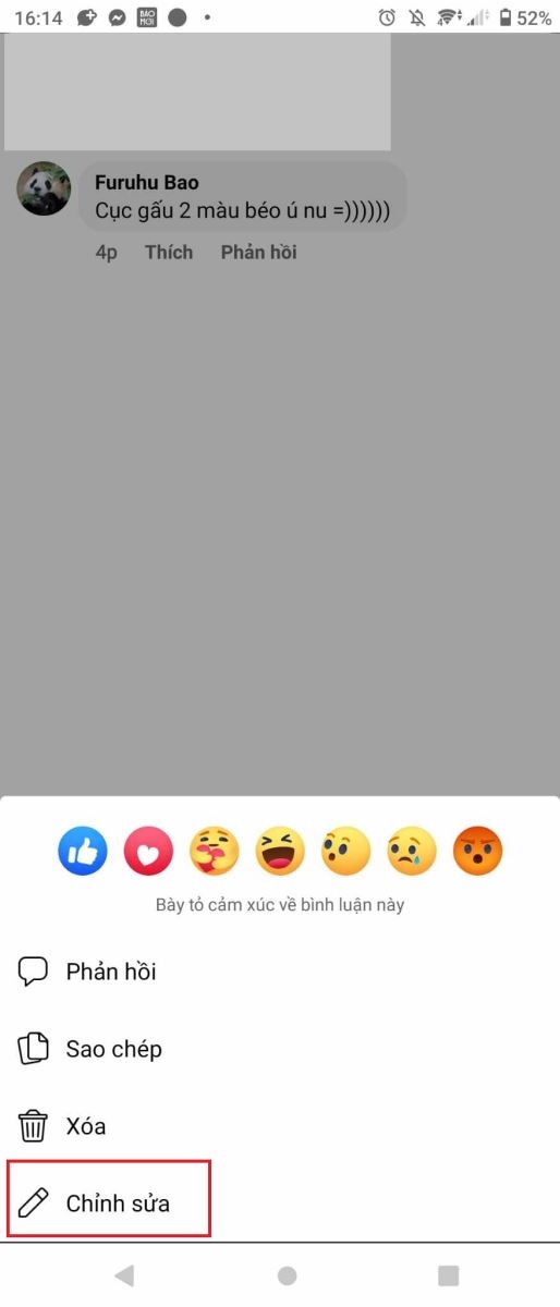 Cách chỉnh sửa bình luận trên Facebook bằng điện thoại (Bước 2)