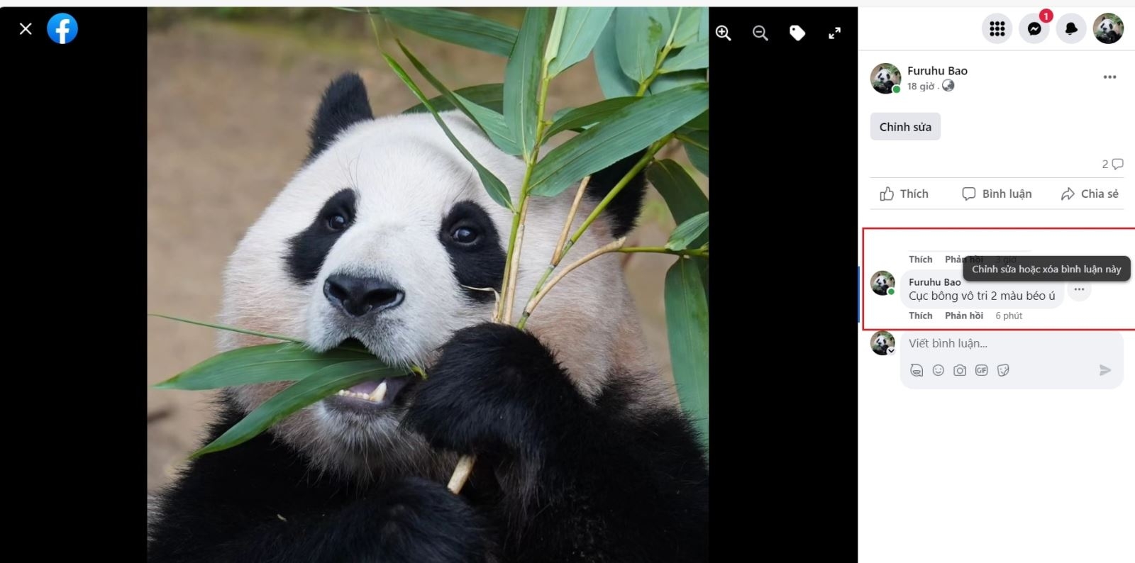 Cách chỉnh sửa bình luận trên Facebook bằng máy tính (Bước 3)