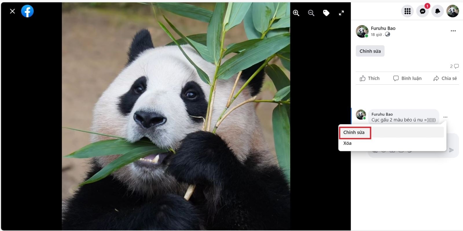 Cách chỉnh sửa bình luận trên Facebook bằng máy tính (Bước 4)