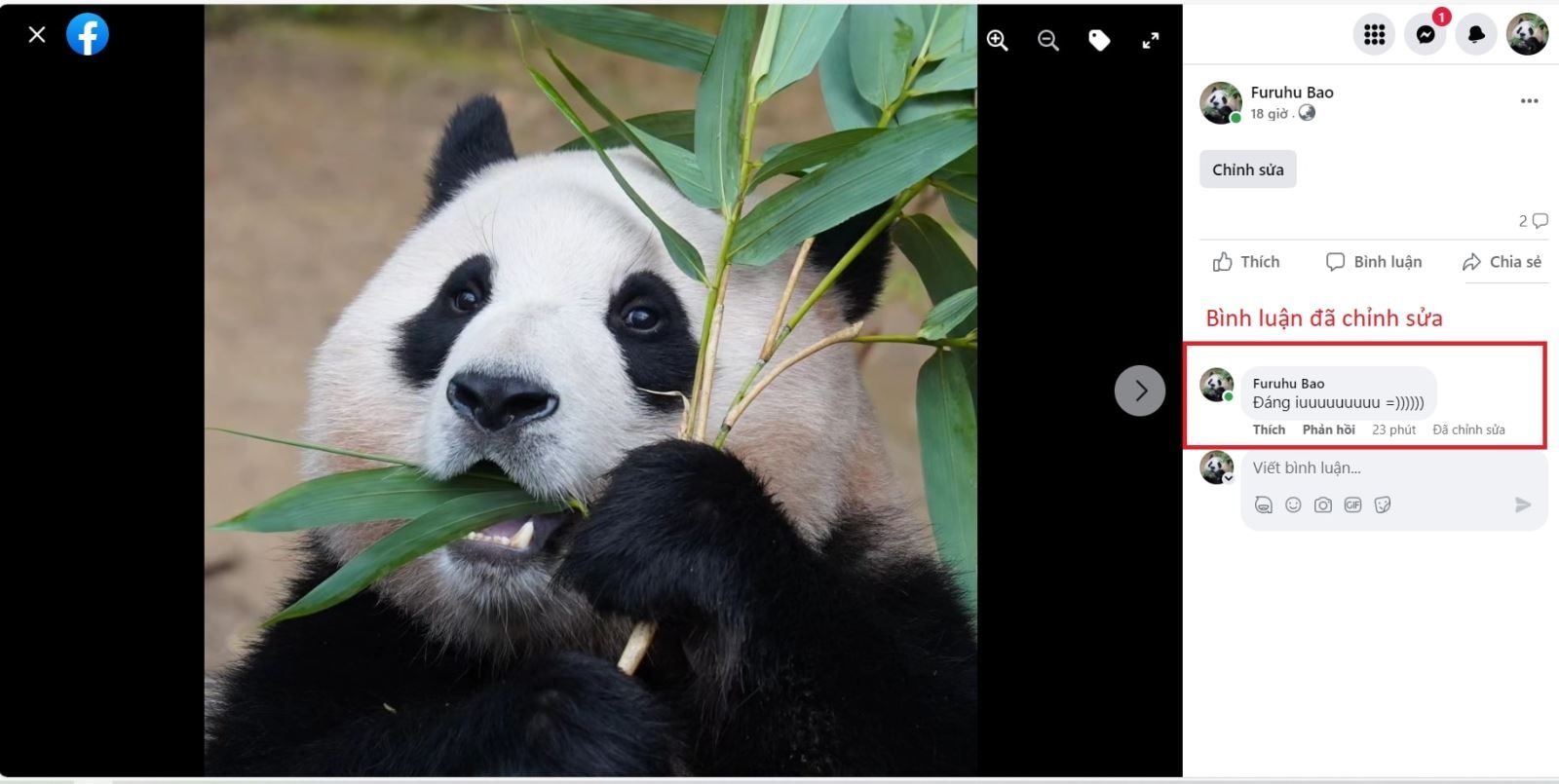 Cách chỉnh sửa bình luận trên Facebook bằng máy tính (Bước 5)